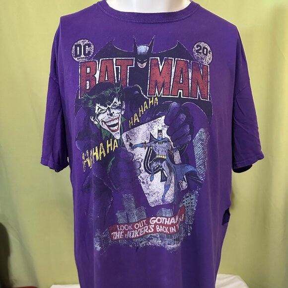 Fruit of the Loom Other - Batman Joker Gotham Men's Purple T Shirt Size XL Fruit of the Loom